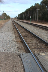railway tracks in winter