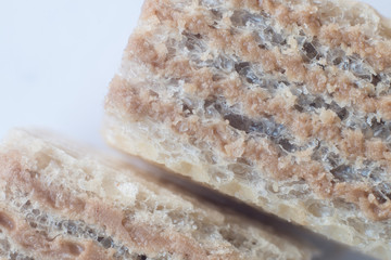 wafer cookies brown closeup view