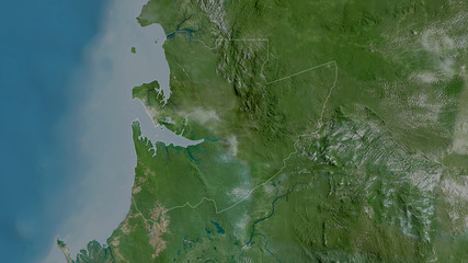 Estuaire, Gabon - outlined. Satellite