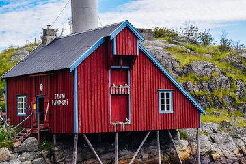 Fototapeta na wymiar Red Houses Lofoten Norway