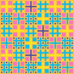 Beautiful of Colorful Squares Pattern, Reapeated, Abstract, Illustrator Geometric Pattern Wallpaper. Image for Printing on Paper, Wallpaper or Background, Covers, Fabrics