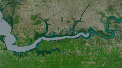 North Bank, Gambia - outlined. Satellite
