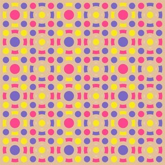 Beautiful of Colorful Circle Polka Dots, Reapeated, Abstract, Illustrator  Pattern Wallpaper. Image for Printing on Paper, Wallpaper or Background, Covers, Fabrics