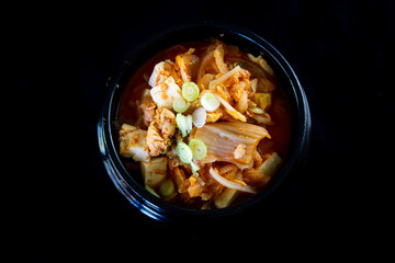 Korean stew with fermented kimchi and Tuna called Chamchi Kimchi Jjigae