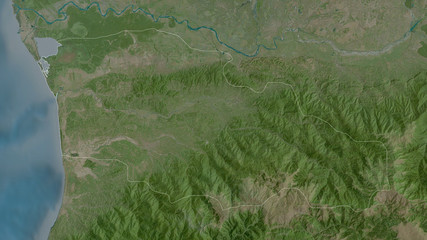 Guria, Georgia - outlined. Satellite
