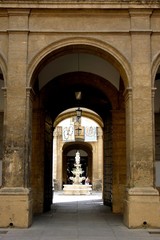 Fototapeta na wymiar Seville, Spain, University, Courtyard with Fountain