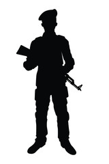 Soldier with rifle gun silhouette