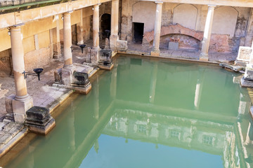 The Roman Bath, Bath, England, March 2020.