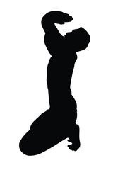 Praying buddhist  silhouette