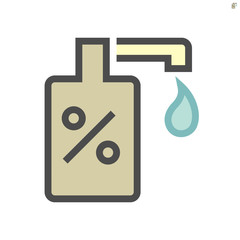 Alcohol gel and hand wash vector icon design, 64x64 pixel perfect and editable stroke.