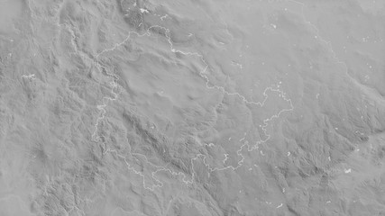 Thüringen, Germany - outlined. Grayscale