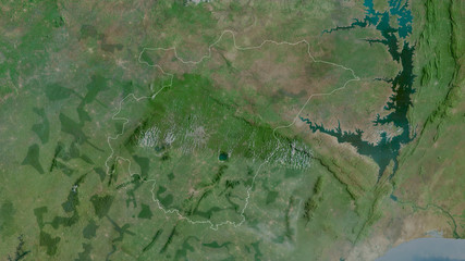 Ashanti, Ghana - outlined. Satellite