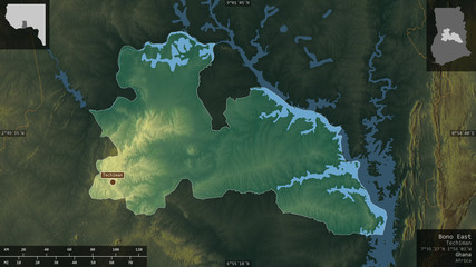 Bono East, Ghana - composition. Relief