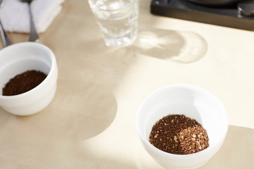 Specialty coffee cupping, tasting session