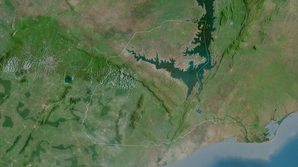 Eastern, Ghana - outlined. Satellite