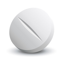 White  pill. Vector illustration