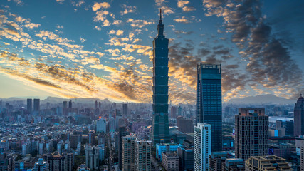 Taiwan city skyline and skycraper the beautiful of Taipei, Taiwan city skyline and skyscraper and other modern building of downtown, Taipei is popular tourist destination.
