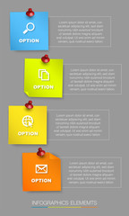 Vertical colourful sticky note infographic, Vector illustration with  4 options and place for text