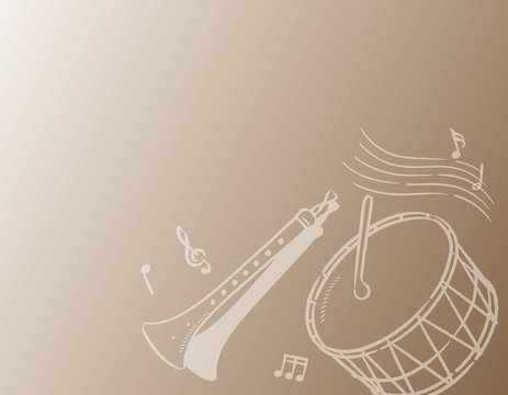 Music themed background with Arabic instruments.