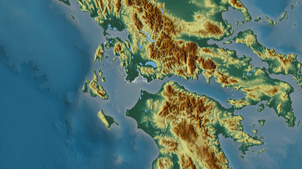 Fototapeta na wymiar Western Greece, Greece - outlined. Relief