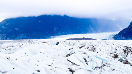 Panoramic VIew Over Glacier Exploradores near Rio Tranquilo in Chilean Patagonia, Chile