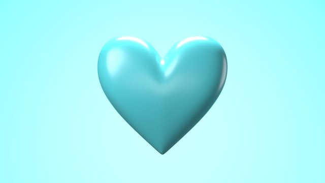 Pale blue broken heart objects in pale blue background. Heart shape object shattered into pieces.