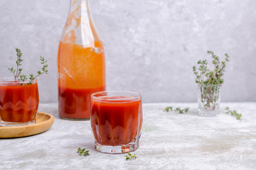 Thick red vegetable juice