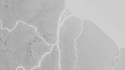 Fototapeta premium Essequibo Islands-West Demerara, Guyana - outlined. Grayscale
