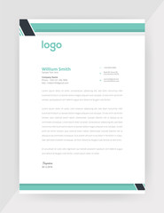 Cyan Color Unique style letter head templates for your Business.