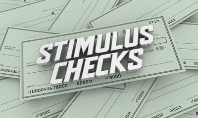 Stimulus Checks Payments Help Assistance Money Crisis 3d Illustration