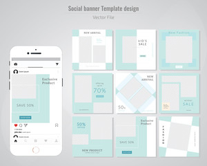 09 Slides abstract Unique Editable modern Social Media banner Template.Anyone can use This Design Easily.Promotional web banner for social media. Elegant sale and discount promo.