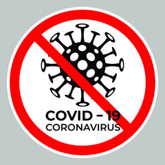 red circle with crossed out coronavirus covid 19 - 334352020