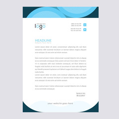 Cyan Color Unique style letter head templates for your Business.