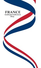 Flag of the France. Independence day celebration card concept