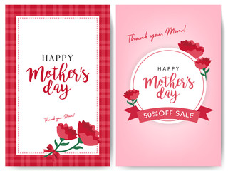 Happy Mothers day greeting card with carnation