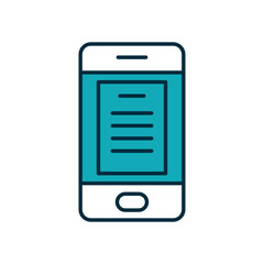 smartphone with education page icon, half line half color style