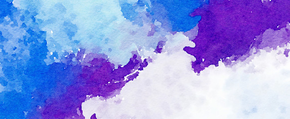 Abstract watercolor on white background.The color splashing on the paper.It is a hand drawn. - Illustration	