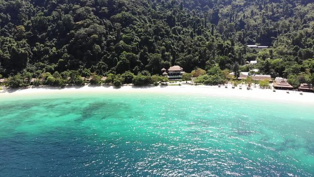 White sand beach with clear water, Nyaung oo Phee, Myanmar