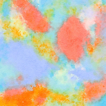 Abstract watercolor on white background.The color splashing on the paper.It is a hand drawn. - Illustration © arinee