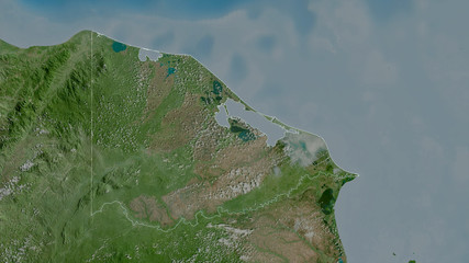 Gracias a Dios, Honduras - outlined. Satellite