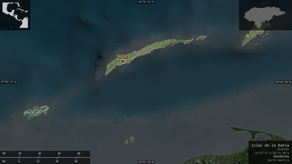 Islas de la Bahía, Honduras - composition. Satellite