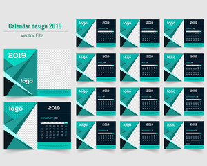 Creative & Unique Style Business or Corporate Calendar design template.