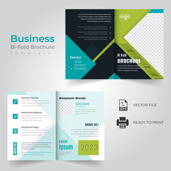  Corporate & Business Concept Bi-fold Brochure Template Design.