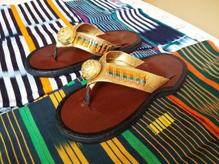 Ahenema traditional sandals and Kita loincloth