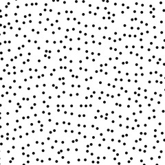 Random scattered dots, abstract black and white background. Seamless vector pattern. Black and white polka dot pattern. Celebration confetti background. Vector illustration