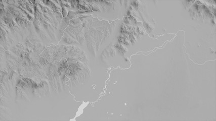 Borsod-Abaúj-Zemplén, Hungary - outlined. Grayscale