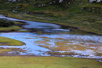 Scotland, UK - August 11, 2018: The coastline view of Scotland, Scotland, Highlands, United Kingdom
