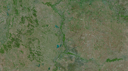 Csongrád, Hungary - outlined. Satellite