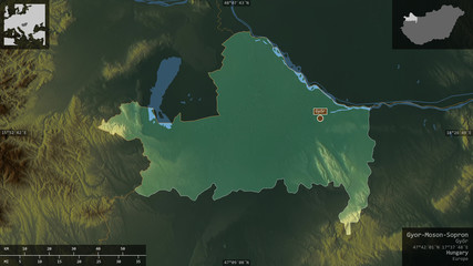 Gyor-Moson-Sopron, Hungary - composition. Relief