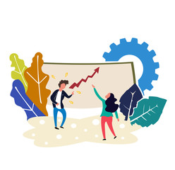 Illustrations design concept business success via growth graph chart.